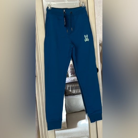 NWT- Psycho Bunny teal Sweatpants size kids Medium (10-12) - Picture 3 of 5